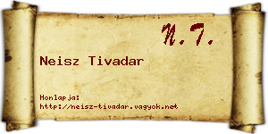 Neisz Tivadar névjegykártya